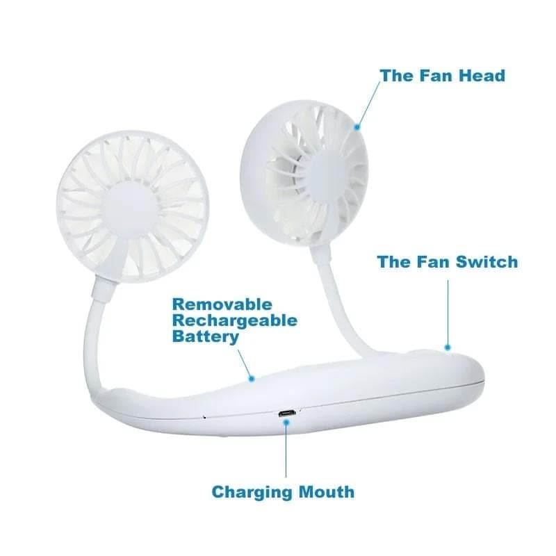 Hands-Free Wearable Neckband Fan view 3