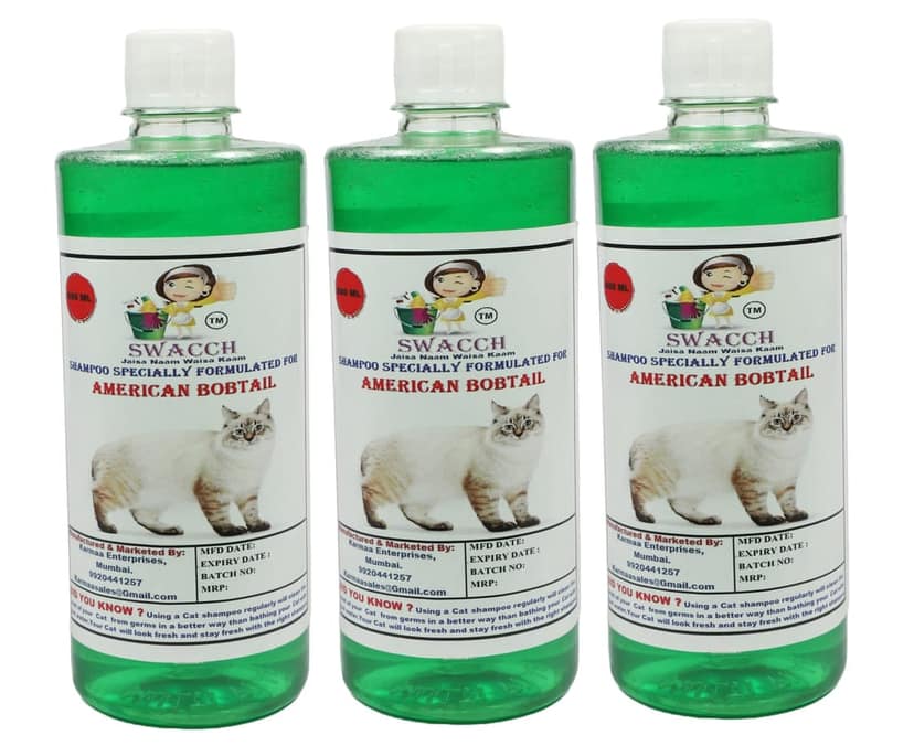 Swacch Shampoo Specially Formulated for American Bobtail (500ml) (Combo Pack of 3) Neem Alovera