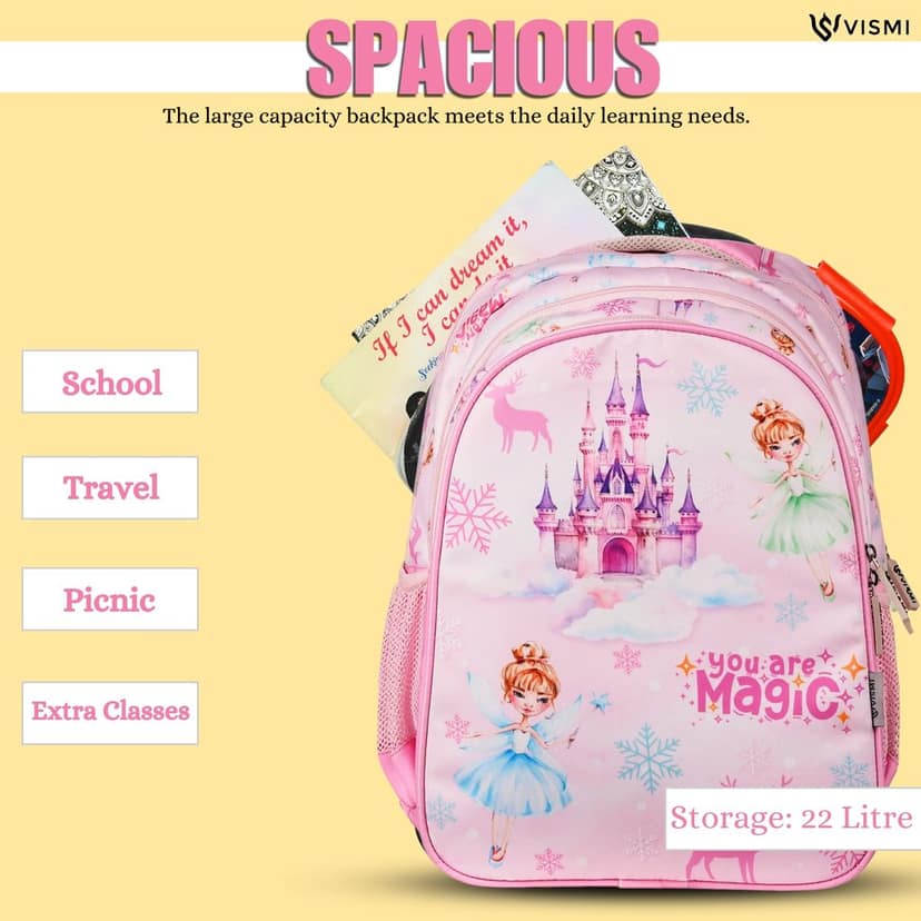 VISMIINTREND School Backpack Bags for Kids | School Bags | Water Resistant | Casual | Picnic | Travel | 5 to 10 Years School Backpack | Bag for Boys | Girls view 8