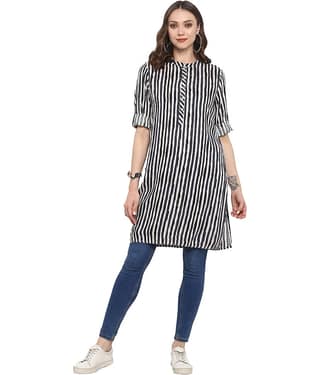 Antaran Grey Cotton Straight Kurti