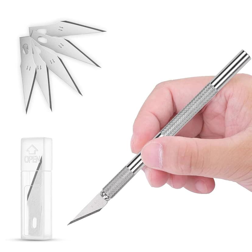 GLUN® Precision Art Knife With 5 Sharp Blades For DIY, Art & Craft Work with 5 Blades