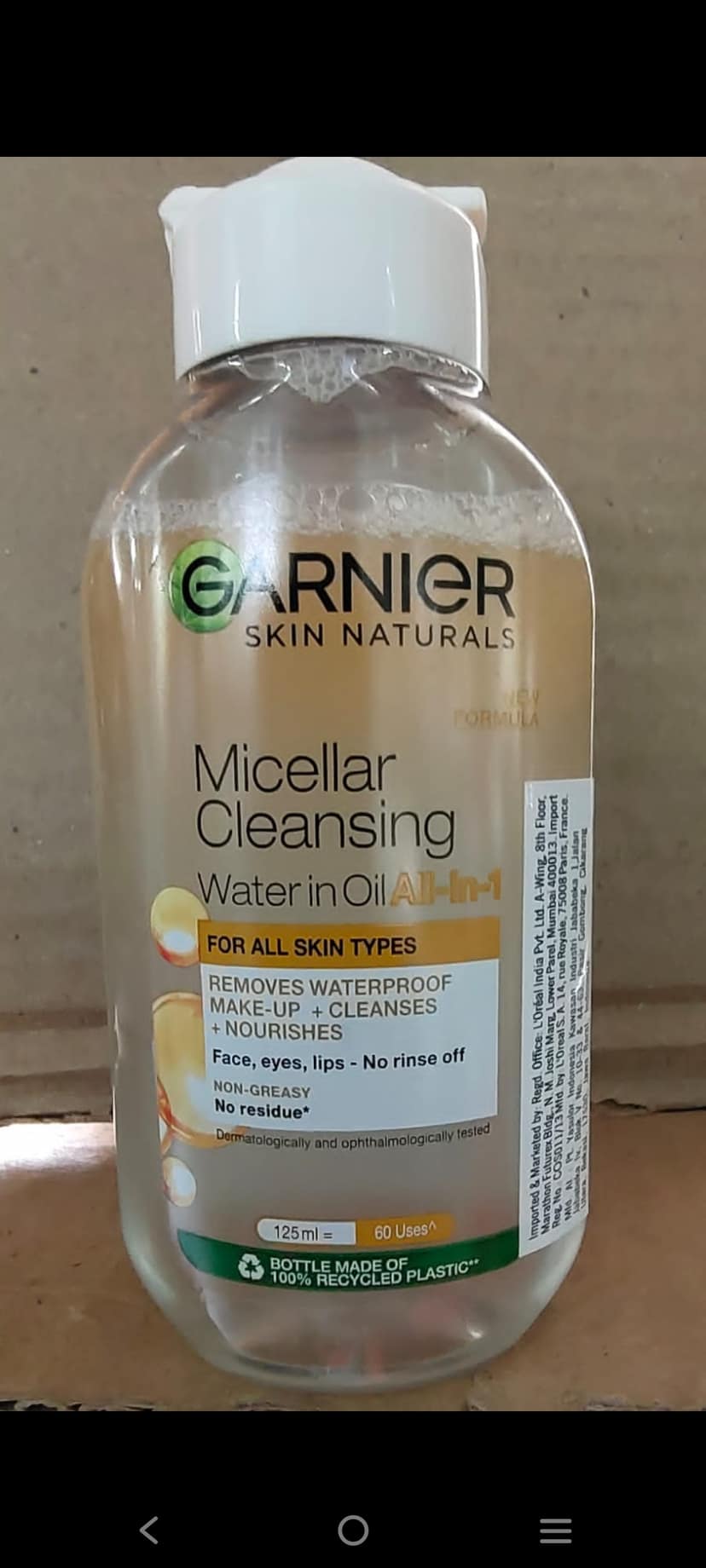 Garnier men micellar water in oil