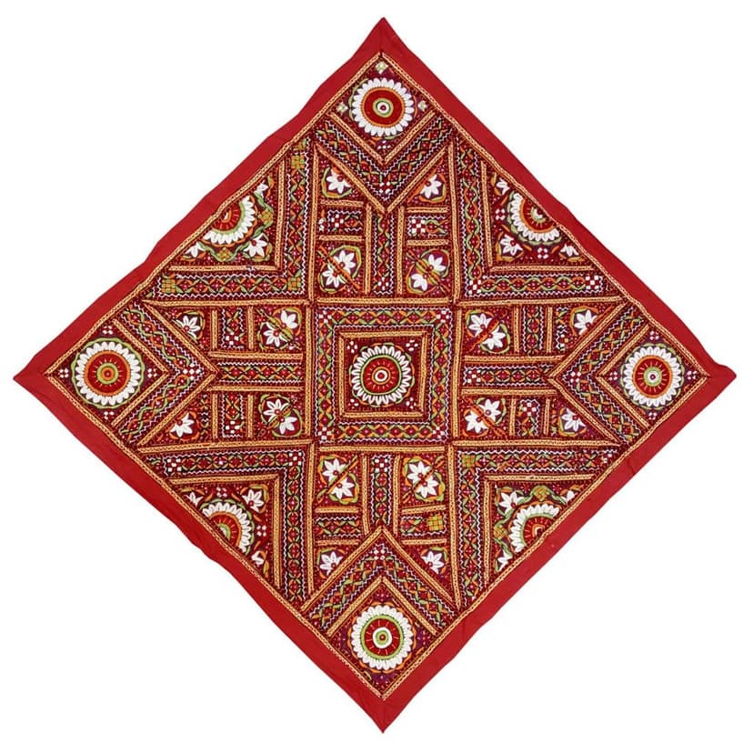 Garvi Gurjari (A Gujarat Govt Enterprise Multicolor Hand Embroidered Rangoli Design Wall Hanging/Decor