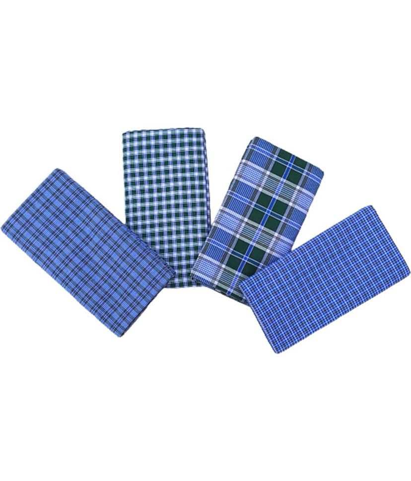 VUNNAVA Polyester Men's Lungi Multi ( Pack of 4 ) view 2