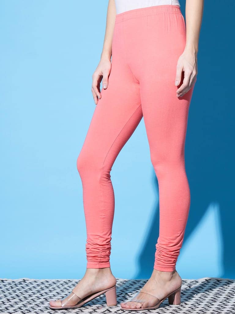 SOFT COLORS Women's Skinny Fit Ethnic Wear Churidar Leggings (Gajari) view 7