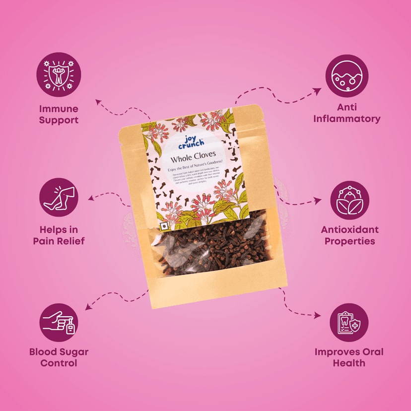 Joy Crunch Premium Cloves Whole 100gm | Kerala Cloves Original | Rich In Nutrition | Sabut Laung | Ground Clove | Clove Whole view 4