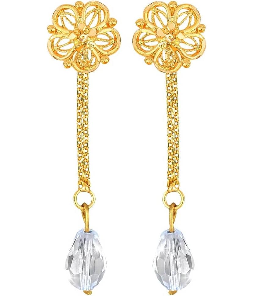 VIVASTRI Golden Drop Earrings ( Pack of 2 )