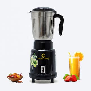 Double Safety Nutri Blender 400W Mixer Grinder (Miami, 1 Jar, Black)