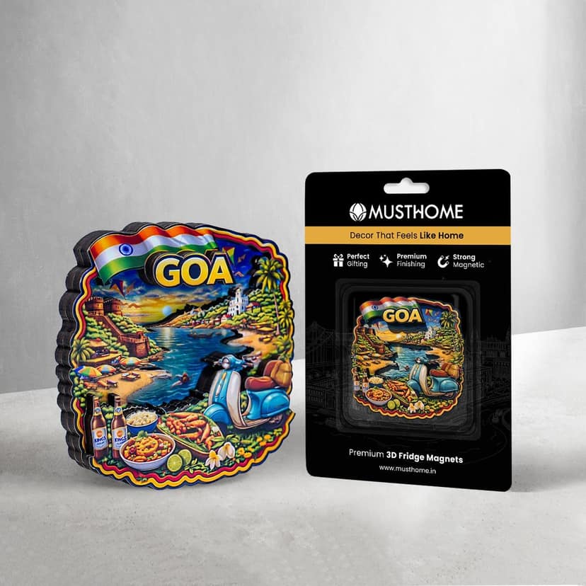 MustHome Goa 3D Multilayered Wooden Souvenir Fridge Magnet view 4