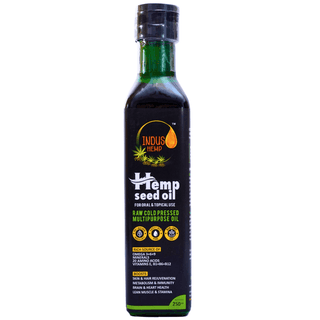 INDUS HEMP - Hemp Seed Oil | Raw Cold Pressed | Omegas 3, 6 & 9 | 100 ml | Amino Acids | Loaded with Antioxidants