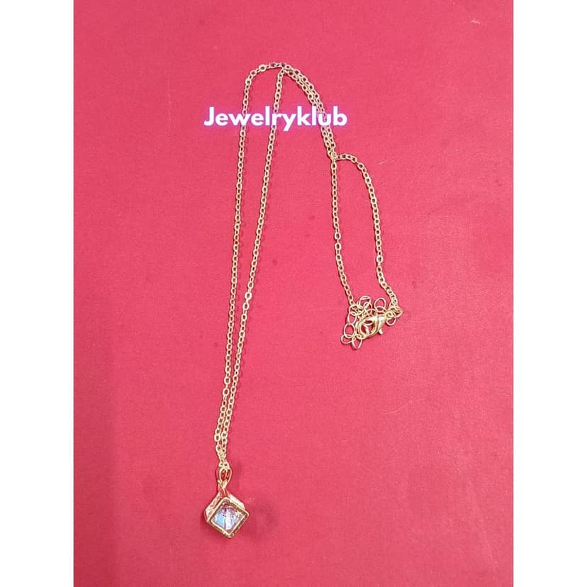 Jewelryklub AD Cubic Zirconia Pendant Necklace Chain For Women Girls Anti Tarnish Stainless Steel Rose Gold Design 10 view 3