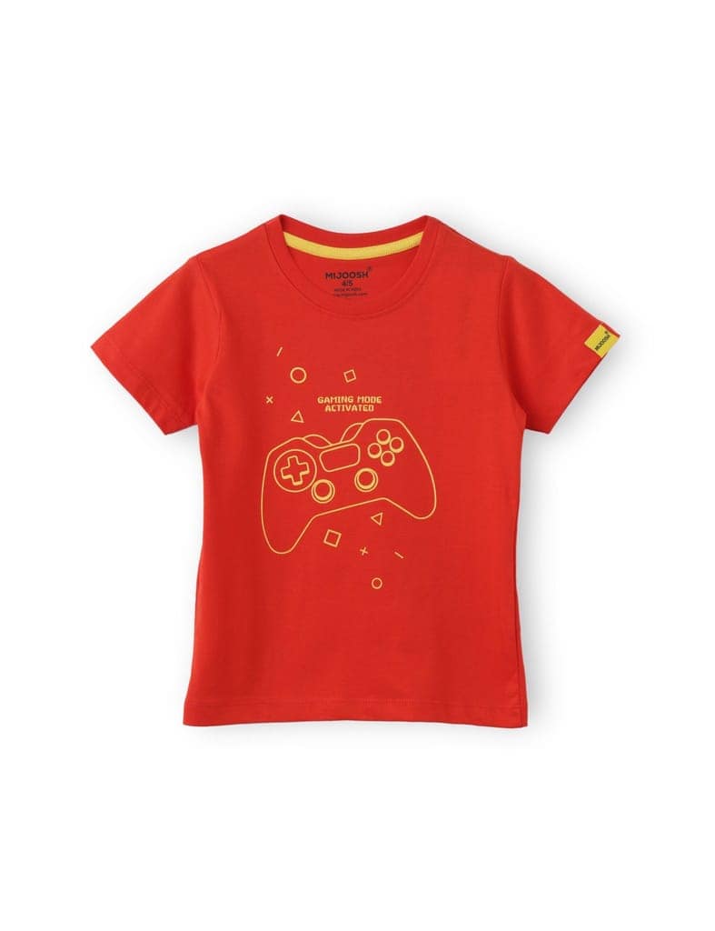 Boys T-Shirt Fiery Red / Grey Heather Mélange, Soft Cotton, Ages 2-6 (2pcs pack) view 4