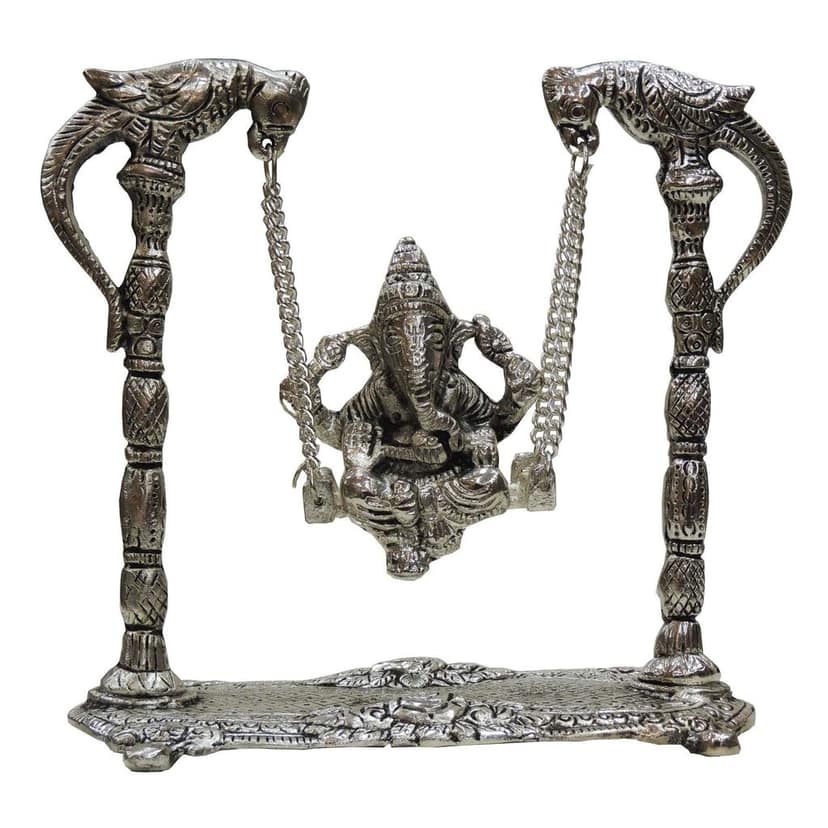 Aluminium Showpiece Ganesh Jhula Silver (ASMAS204 S) view 2