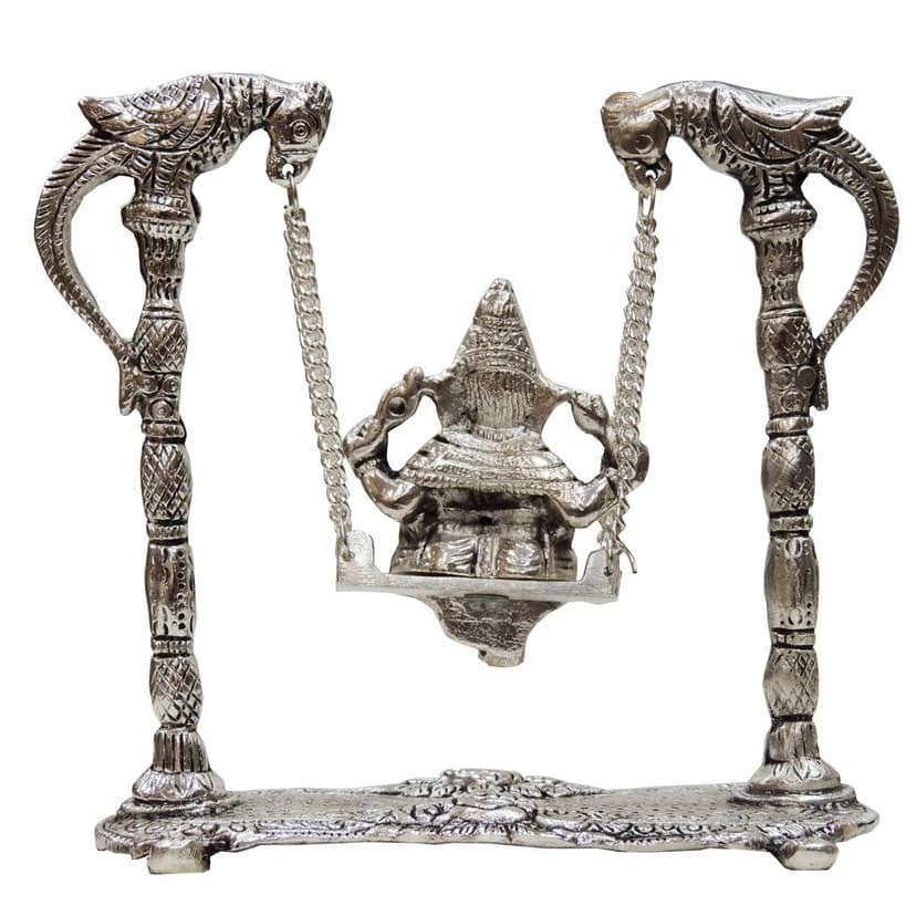 Aluminium Showpiece Ganesh Jhula Silver (ASMAS204 S) view 3