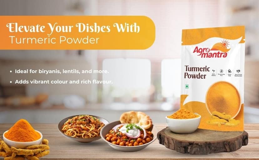 Agro Mantra Turmeric Powder 500g | Without Preservatives & Artificial Colour | Hand-Picked Natural Sources | Vibrant Golden Hue | Essential Indian Spice for Curries, Biryanis & Marinades (pack of 3) view 8