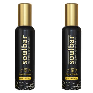 SOULBAR Luxury Car Freshener Spray - Royal Musk, 80 ml Each - Pack of 2, Free Perfume Dangler