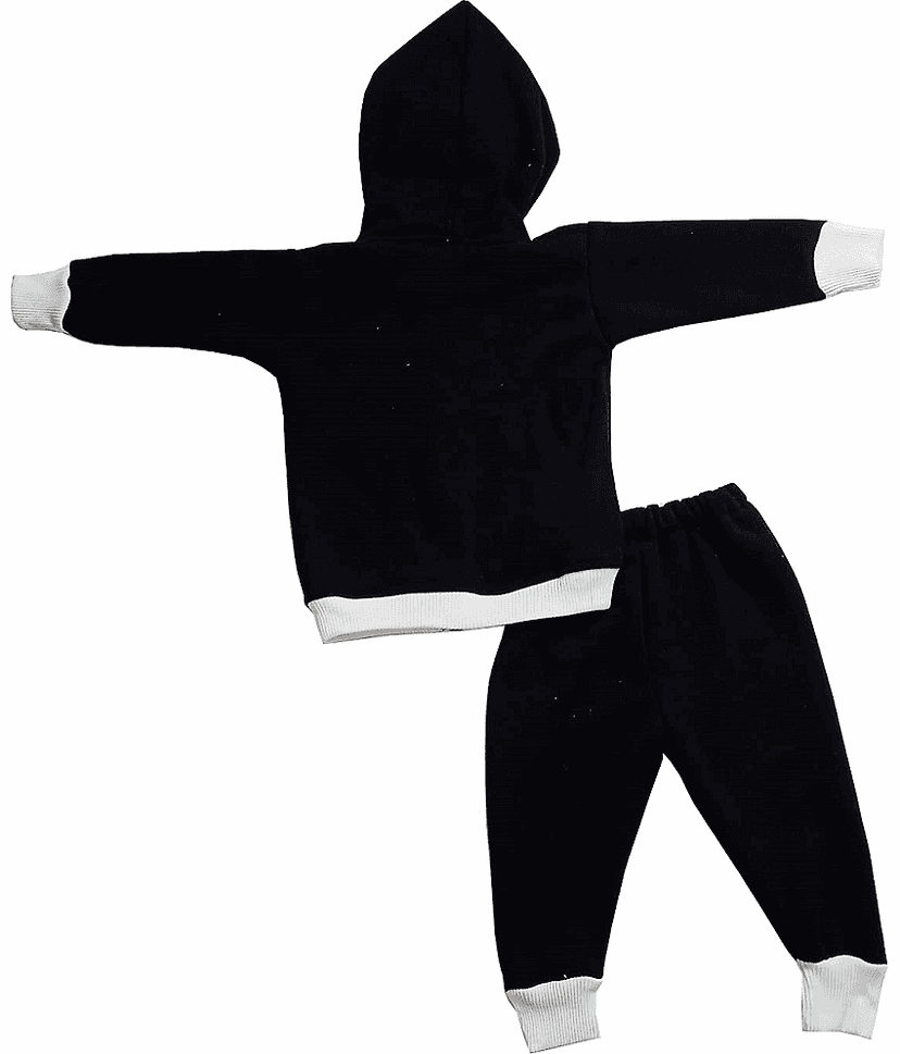 harshvardhanmart.com Pack of 1 Boys Fleece Tracksuit ( Black ) view 2