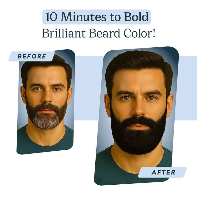 EVANO Professional Beard Colour for Men Natural Black 50g, Ammonia Free Beard Color, 100% Grey Coverage in 10 Minutes view 8