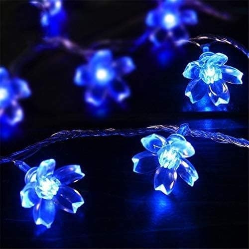 GLOWSERIE Blue Flower Fairy String Lights – Soft Glow Decorative Lights for Home view 2