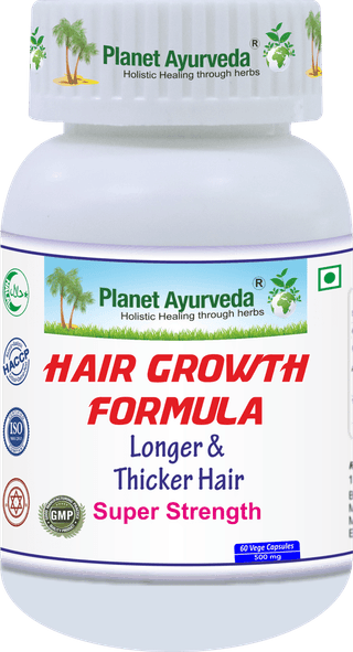 Planet Ayurveda Hair Growth Formula - Longer & Thicker Hair, Super Strength - 60 Capsules
