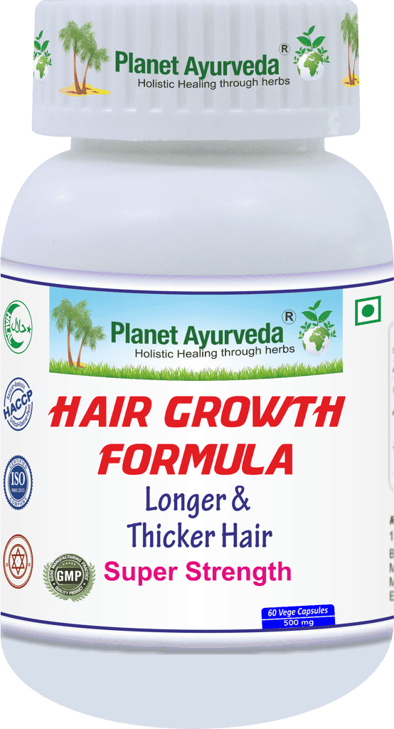 Planet Ayurveda Hair Growth Formula - Longer & Thicker Hair, Super Strength - 60 Capsules