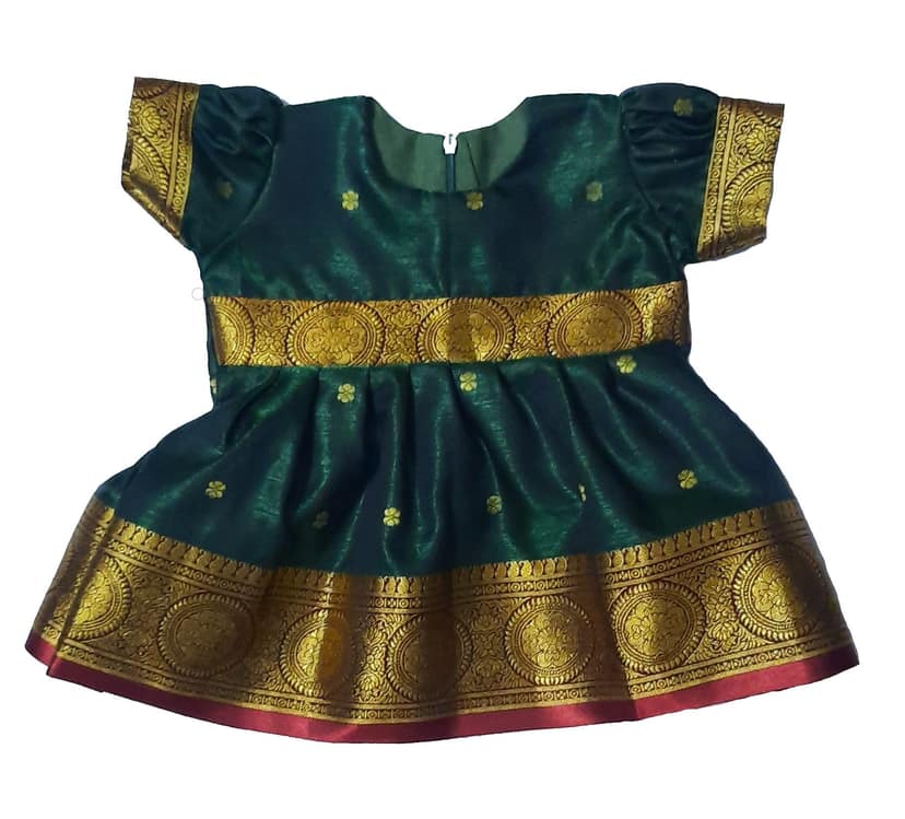 LUSTER Elegant Baby Girl's Silk Satin Frock and Dresses Available (Newborn Baby to 5 Years) Ideal for Birthdays, Festivals, and Weddings. Sleeveless Affordable Quality Cute Baby Frock Green