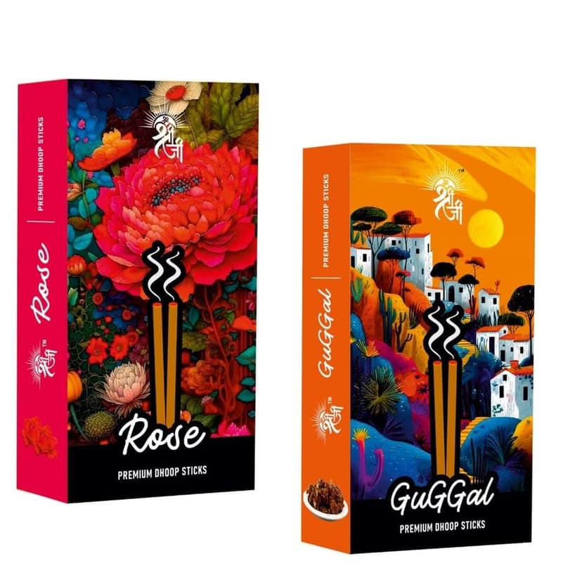 Shri Shriji Flam Aromatic Peace Rose Incense Sticks Combo | Long-Lasting Fragrance | Natural Herbal Blend | Ideal for Pooja, Meditation & Relaxation | Pack of Multiple Varieties