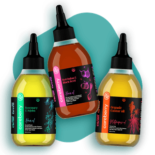 Careberry's Organic Hair Care Power Trio: Red Onion & Black Seed, Rosemary & Jojoba, Castor Oil Combo (Pack of 3)