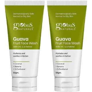Pack of 2 Globus Naturals Guava Face Wash Vitamin E & Retinol, Hydrates & Soothes, 50gm