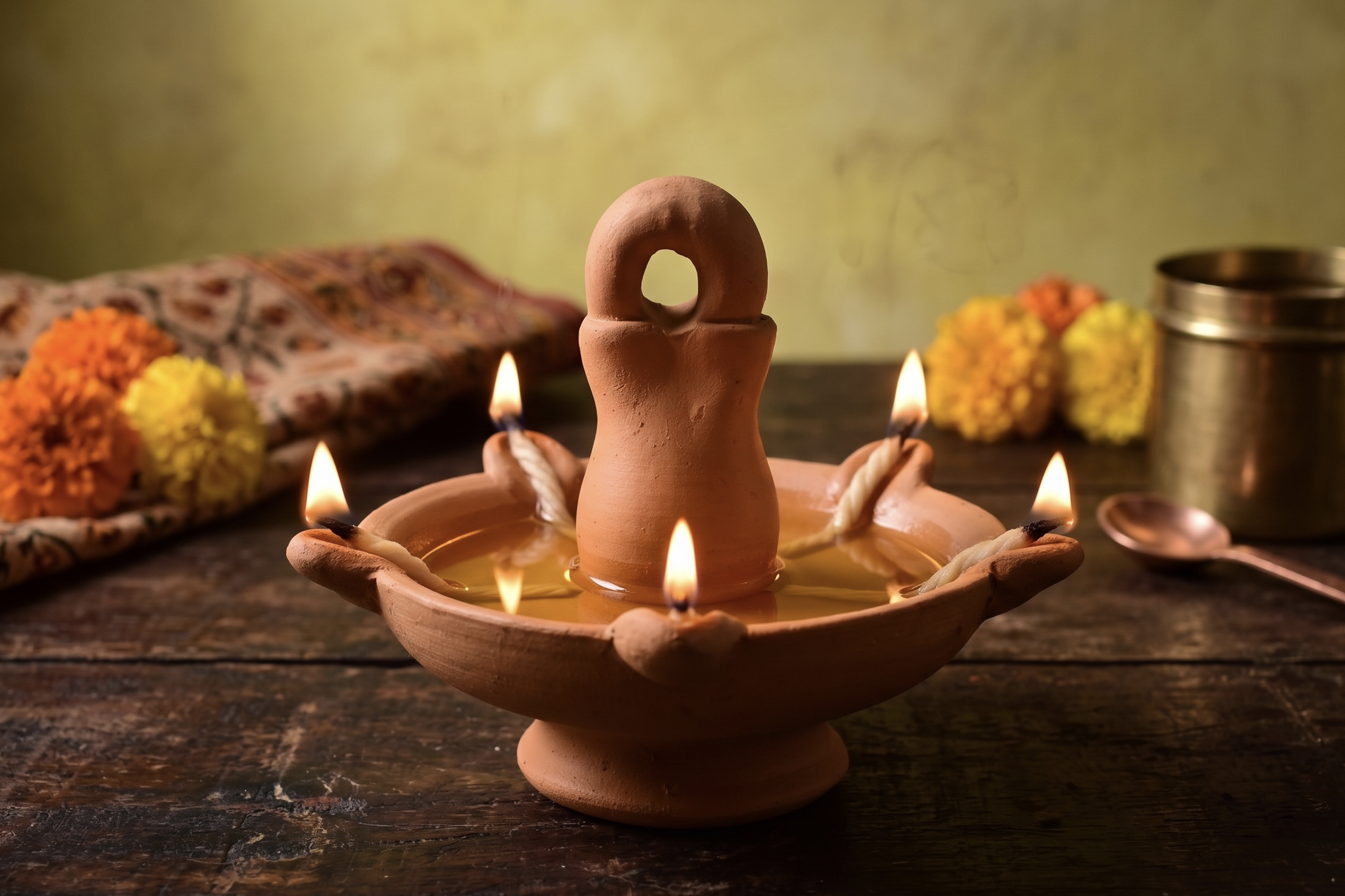 Handcrafted Lamp | Traditional Decorative Home & Pooja Décor