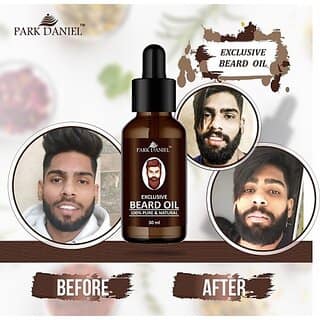 PARK DANIEL Exclusive Beard Oil(100% Pure & Natural Ingredients) -Suitable for Patchy beard(30 ml) Hair Oil (30 ml)