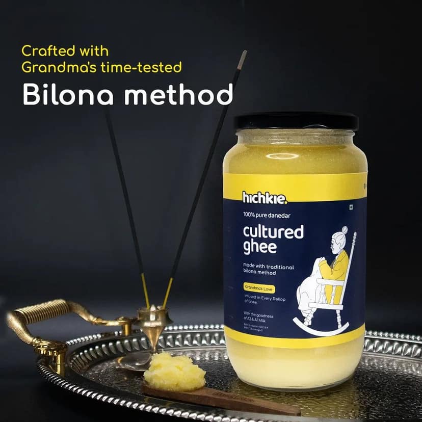 Cultured Ghee 1000 ml | Bilona Method | Cream-Churned | Lab Tested. view 3