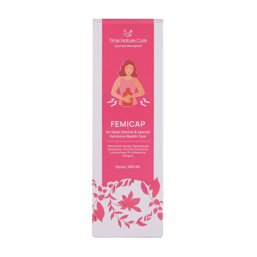 Time Nature Cure Femicap Ayurvedic Uterine Health Syrup for Menstrual Issues and Feminine Health, 600 ml