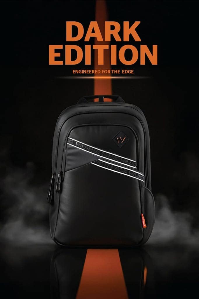 Dark Edition 40 L Premium Laptop Backpack for Men & Women | Fits 15.6 inch Laptop | Padded Shoulder Straps, Multi Compartments, Anti-Theft Zippers | Business Travel Bag | Dark Black view 2