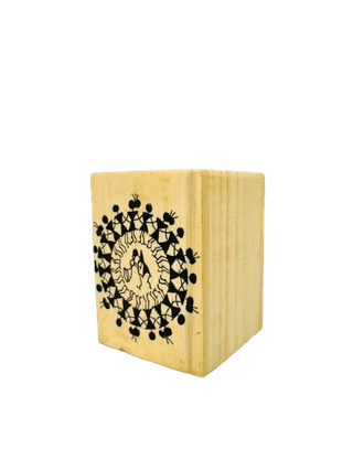 WARLI PAINTED PEN STAND SQUARE