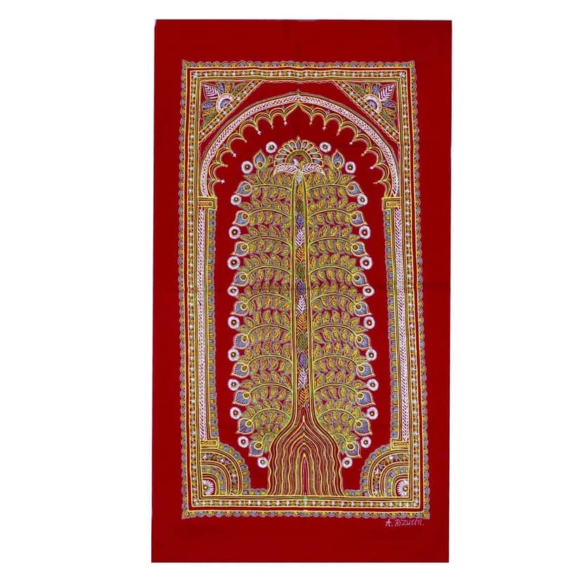 Garvi Gurjari (A Gujarat Govt Enterprise Handmade Rogan Painting - Red(GGCHRP27)