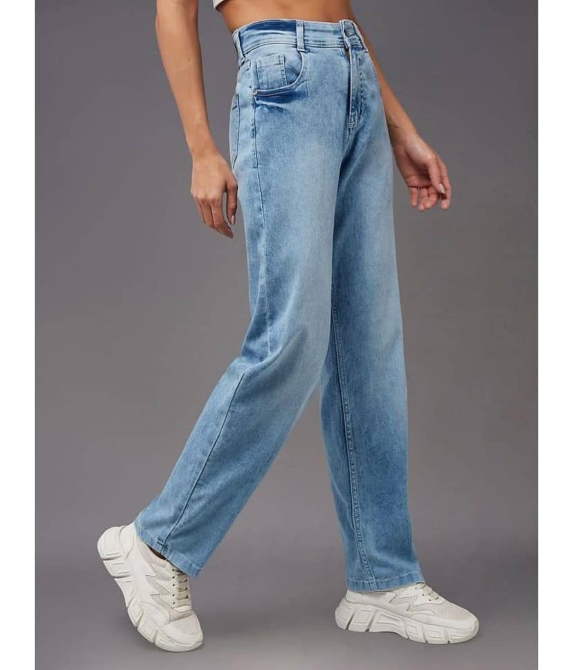 Miss Chase - Light Blue Denim Wide Leg Women's Jeans ( Pack of 1 ) view 2