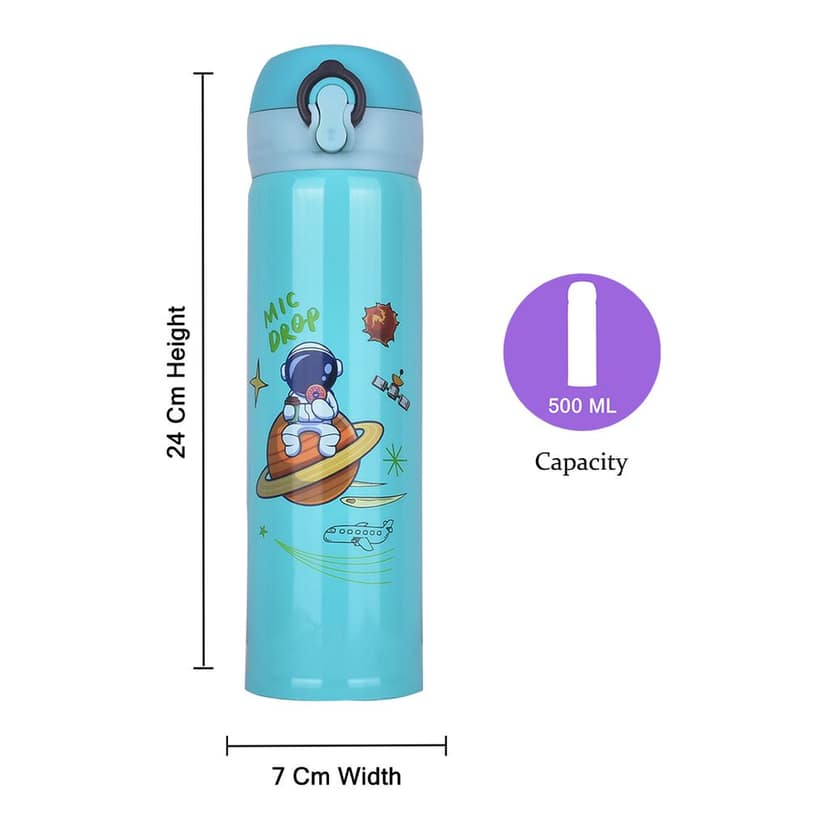 Astronaut Water Bottle | Water Bottle For Astronaut | Water Container For Astronaut | Stainless Steel Water Bottle | Kids Steel Water Bottle | Insulated Water Bottle | Stainless Steel Water Bottle | Sipper Water Bottle | Cute Water Bottle view 3