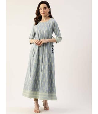 HISHAM - Grey Rayon Women's Anarkali Kurti ( Pack of 1 )