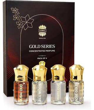 Ajmal Gold Series Concentrated Perfume Unisex Gift Set for Men & Women Pack of 4 - 5ML each