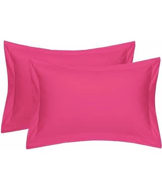 MAHALUXMI COLLECTION - Pack of 2 Microfiber Solid Standard Size Pillow Cover ( 68.58 cm(27) x 43.18 cm(17) ) - Magenta