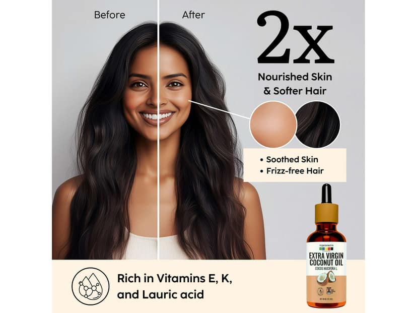 Organix Mantra Extra Virgin Coconut Oil, 100% Pure, Cold Pressed Organic Oil - 30 Millilitre view 2