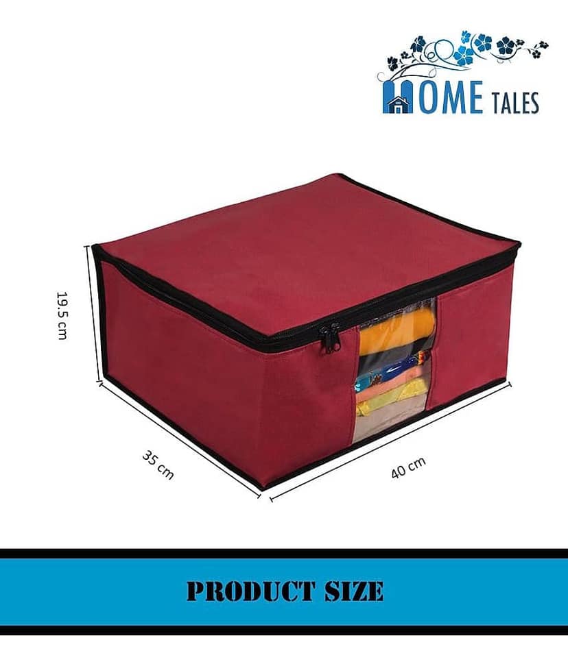 Non-Woven Saree Cover / Cloth Storage & Organizer with Transparent Window,Green (4U) view 2