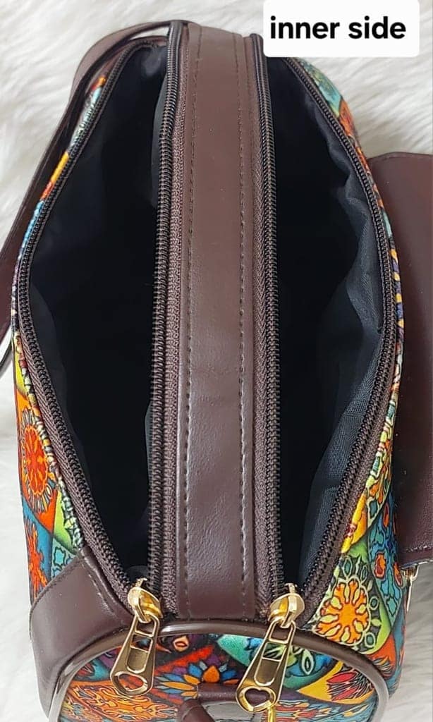 Stylish and Colorful with Intricate Patterns and Tassel Detail Sling Bag view 3