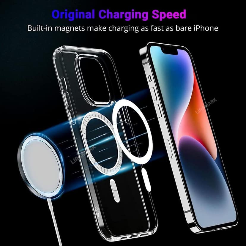 LIRAMARK Magnetic Protective Clear Case Compatible with Magsafe for Apple iPhone 14 Plus (6.7 inch) (‎Transparent) view 3