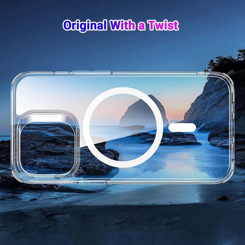 LIRAMARK Magnetic Protective Clear Case Compatible with Magsafe for Apple iPhone 14 Plus (6.7 inch) (‎Transparent) view 7
