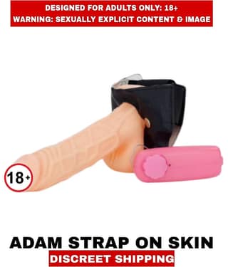 ADAM STRAP ON Hollow Skin Dildo Remote Controlled Different Vibration For Men