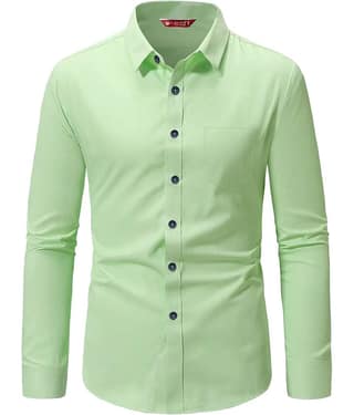 Yugnik Cotton Blend Slim Fit Full Sleeves Men's Formal Shirt - Mint Green ( Pack of 1 )