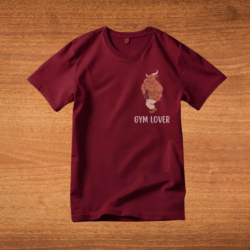 Trishoolin Gym Lover Graphic Theme T-Shirt | Design 40020MB | Cotton Regular Fit | Crew Neck / Round Neck Half Sleeve | Pack of 1 view 2
