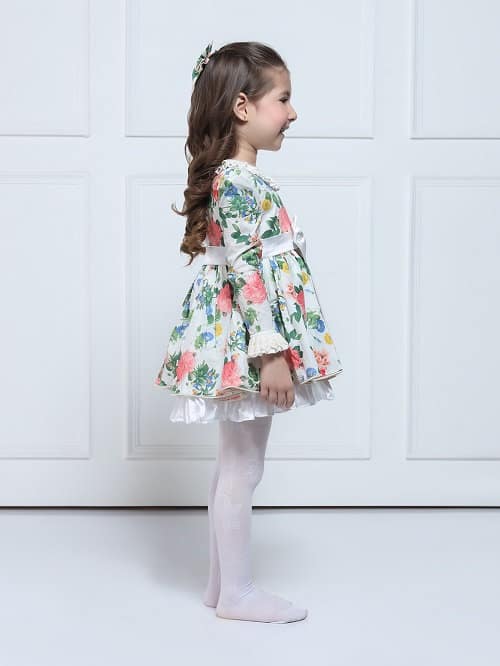THE PONY & PEONY CO. Girl Old Rose - Blossom White Dress view 2
